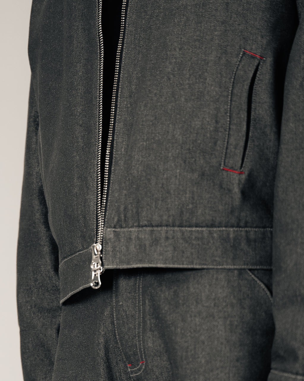 Chapter 01 — Raw Denim Jacket + Barrel-Leg Jeans