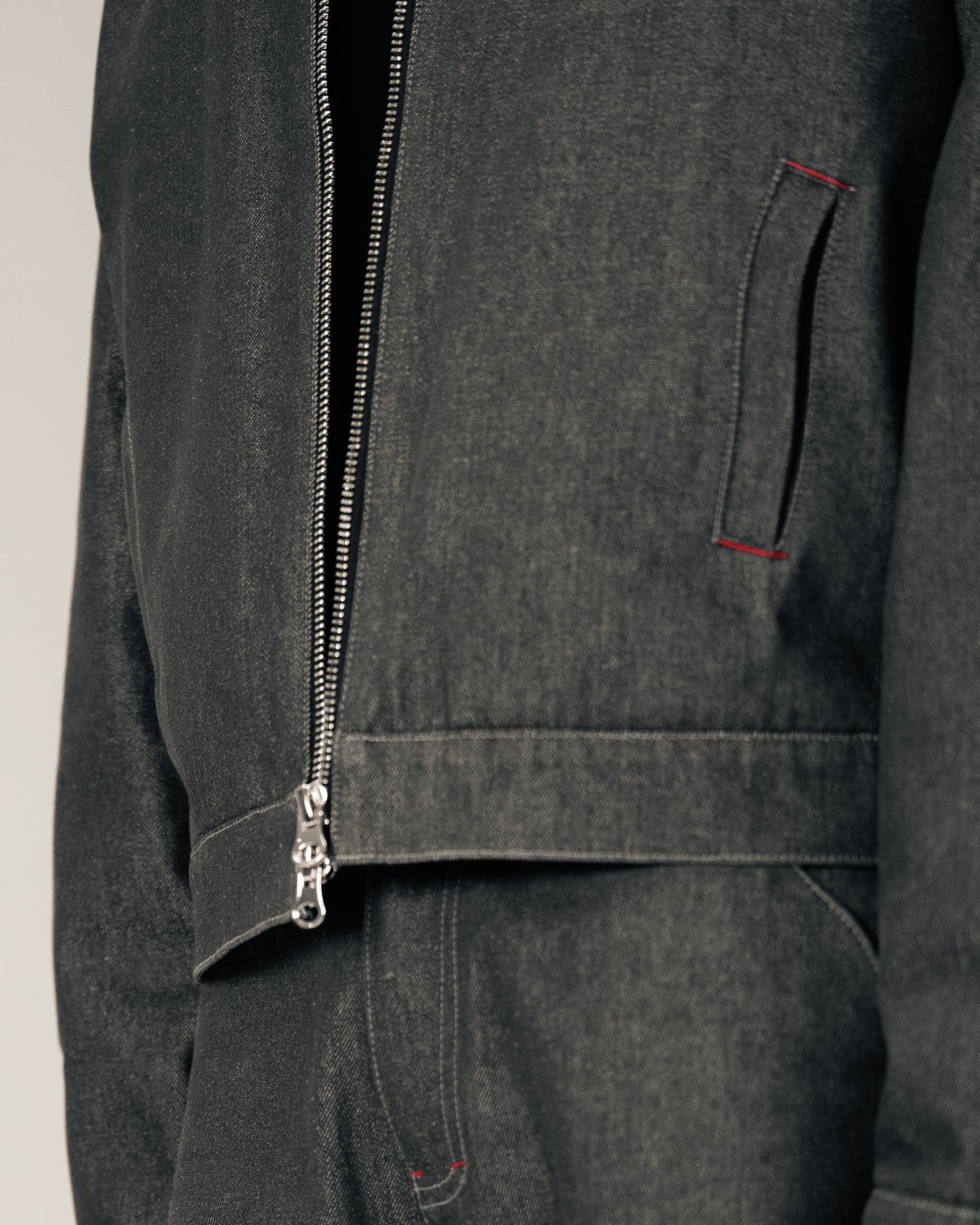 Chapter 01 — Raw Denim Jacket + Barrel-Leg Jeans