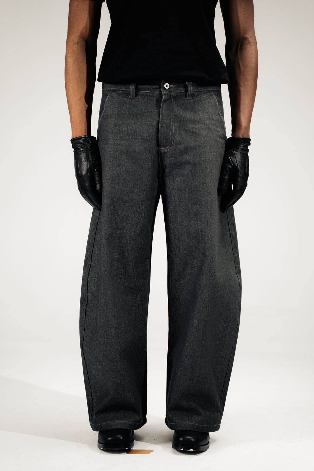 Chapter 01 — Raw Denim Jacket + Barrel-Leg Jeans