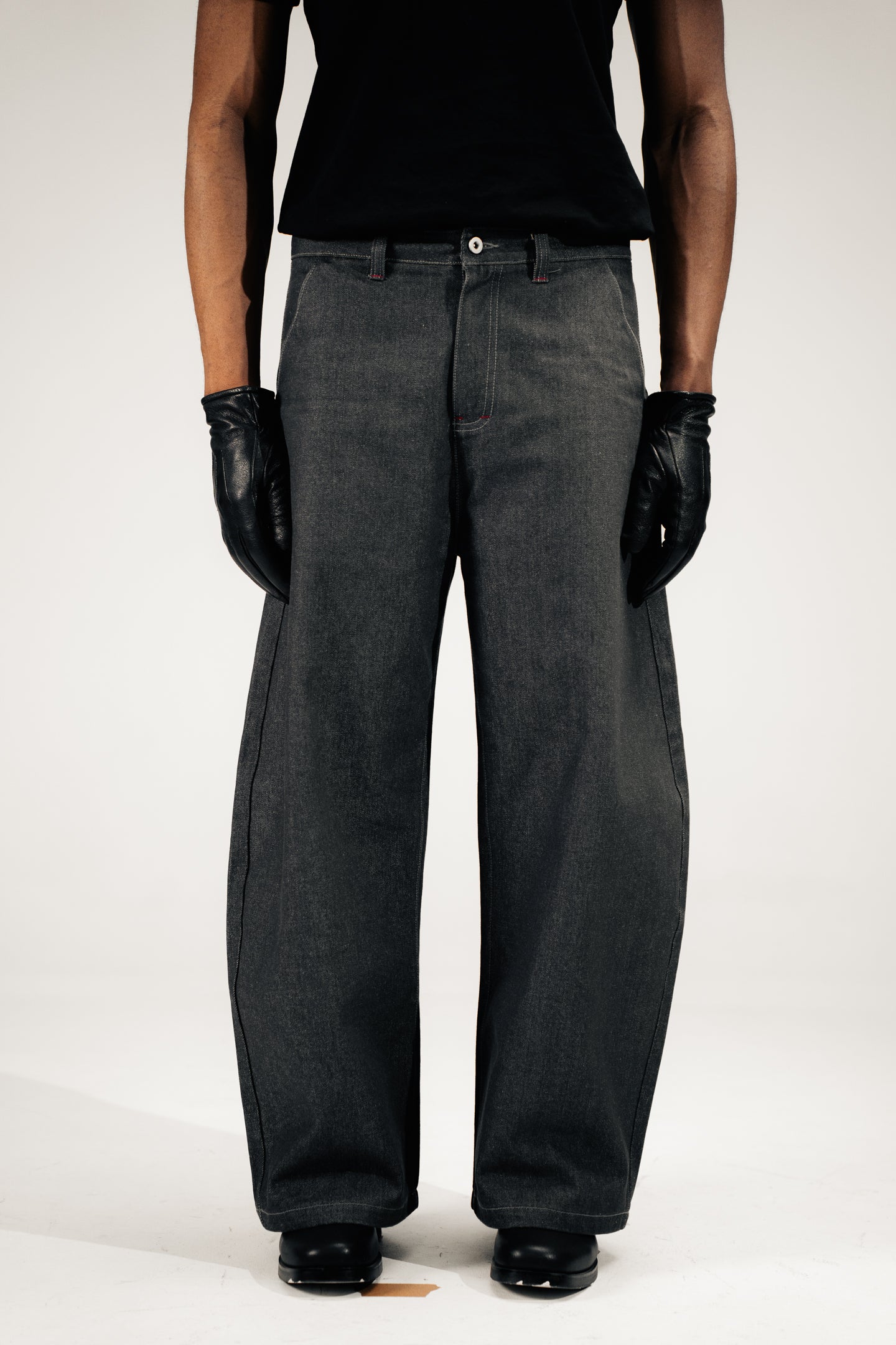 Chapter 01 — Raw Denim Jacket + Barrel-Leg Jeans
