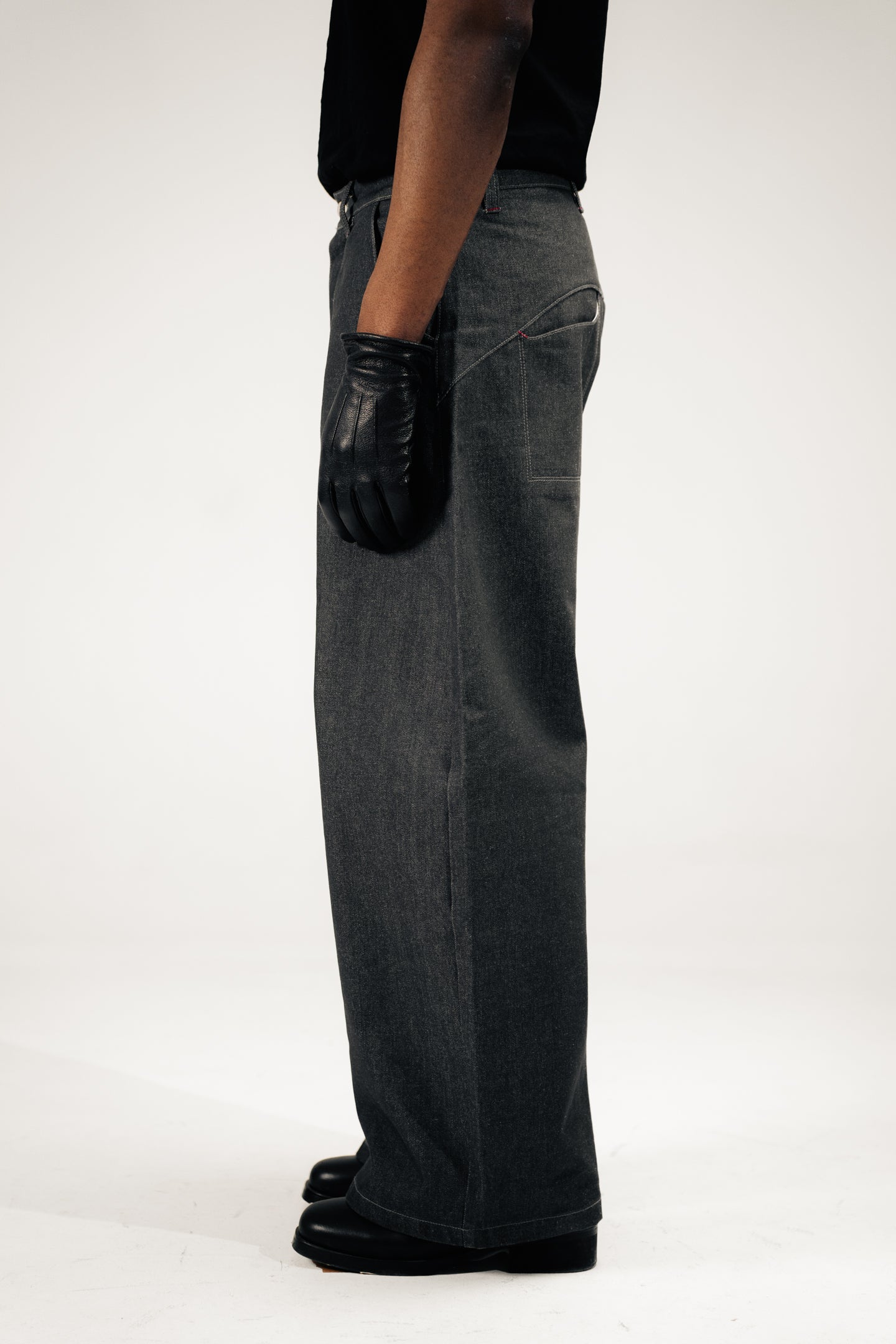 Chapter 01 — Raw Denim Jacket + Barrel-Leg Jeans