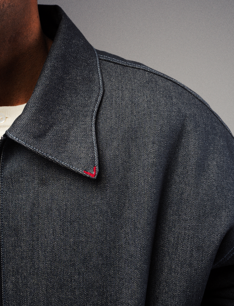 Chapter 01 — Raw Denim Jacket + Barrel-Leg Jeans